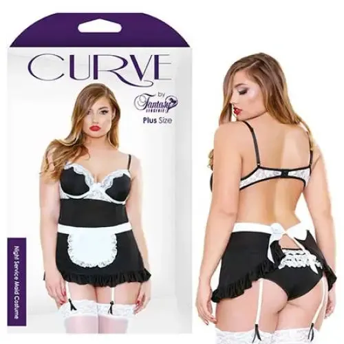 Vibrators Fantasy Lingerie Fantasy Lingerie Curve Night Service Maid Costume