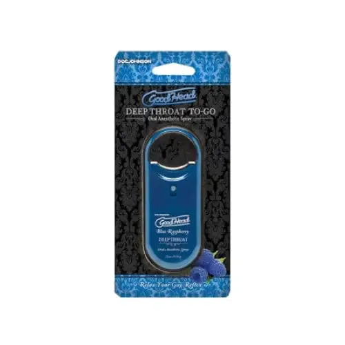 Vibrators GoodHead Deep Throat Spray ToGo Blue Raspberry 33 oz Doc Johnson