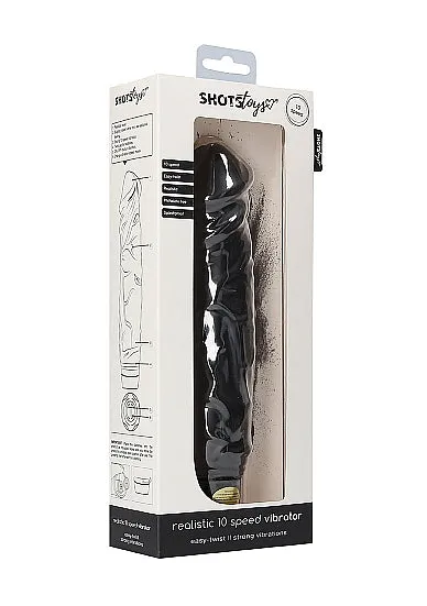 Vibrators HonourSkintwocom Realistic 10 Speed Vibrator 24cm Black