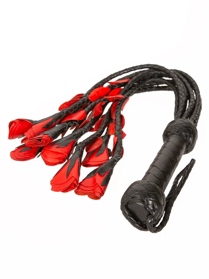 Vibrators HonourSkintwocom Red Leather Rose Flogger