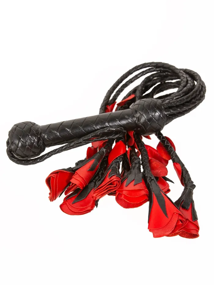 Vibrators HonourSkintwocom Red Leather Rose Flogger