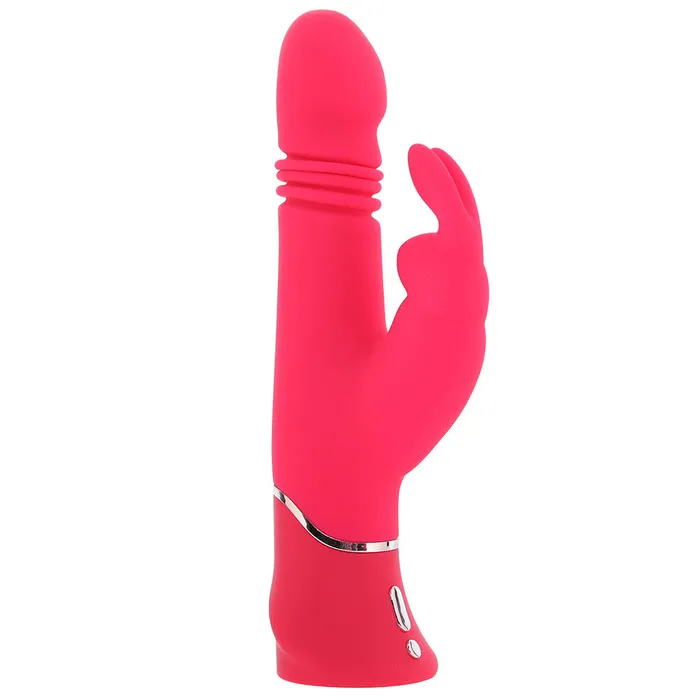 Vibrators LoveHoney Happy Rabbit Thrusting Silicone Rabbit Vibe in Pink