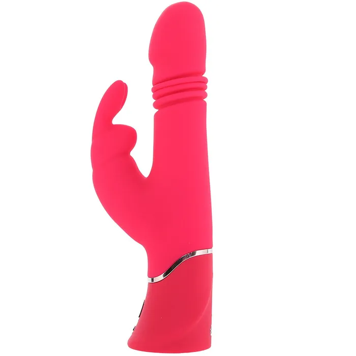 Vibrators LoveHoney Happy Rabbit Thrusting Silicone Rabbit Vibe in Pink