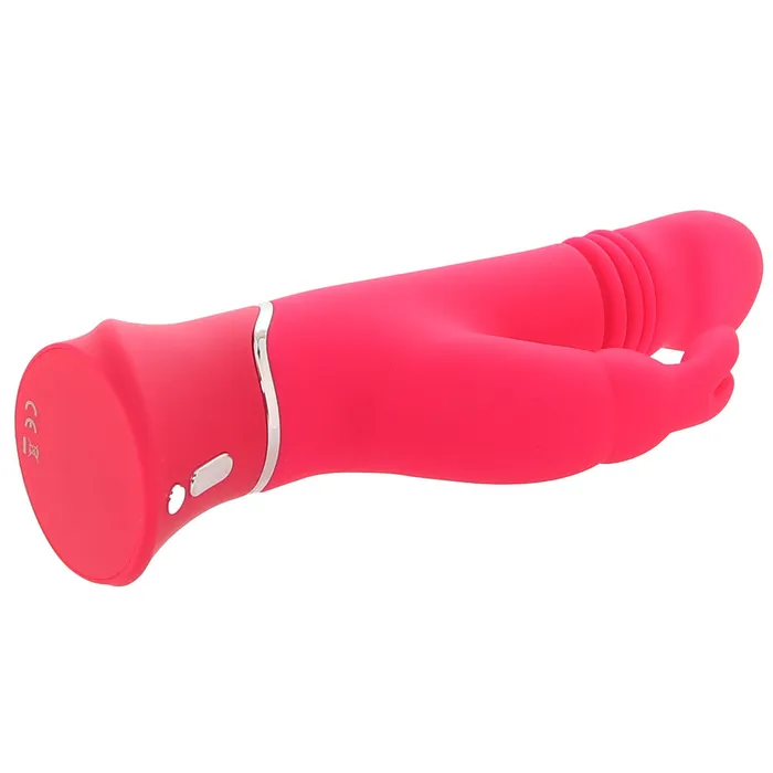 Vibrators LoveHoney Happy Rabbit Thrusting Silicone Rabbit Vibe in Pink