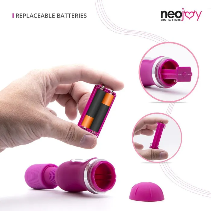 Vibrators Neojoy Neojoy Magic Mini Wand Vibrator 18Speed Functions Silicone Purple