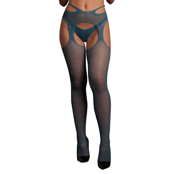 Vibrators Shots Toys Le Dsir Blue Strappy Suspender Pantyhose