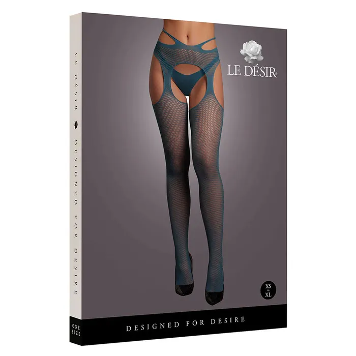 Vibrators Shots Toys Le Dsir Blue Strappy Suspender Pantyhose