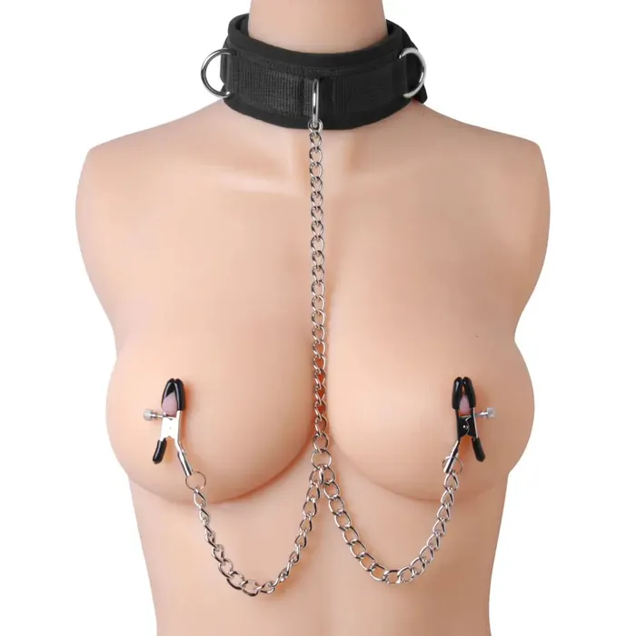 Vibrators Submission Collar And Nipple Clamp Union Master Series