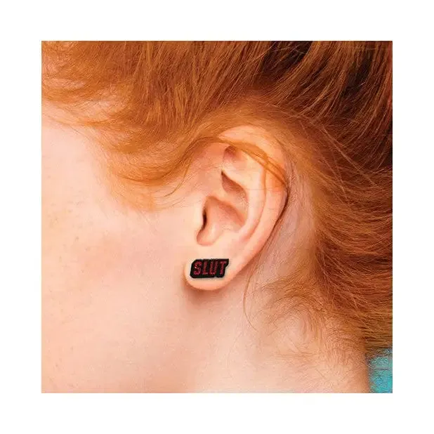 Wood Rocket Porn Slut Earrings Red Glitter WoodRocket Vibrators Wood Rocket Porn Slut Earrings Red Glitter WoodRocket Vibrators