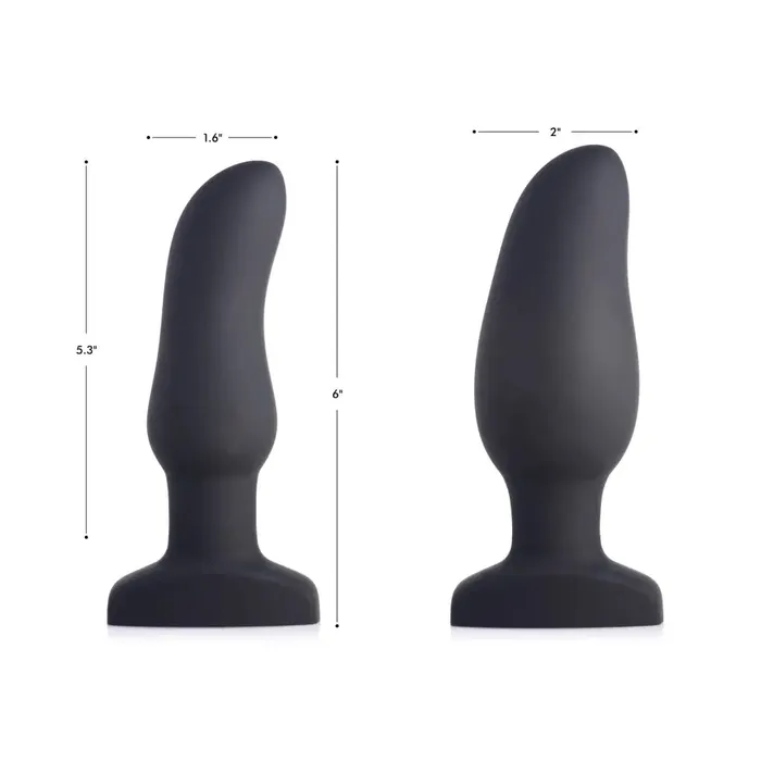 Worlds First Remote Control Inflatable 10x Vibrating Curved Silicone Anal Plug Swell Male Sex Toys
