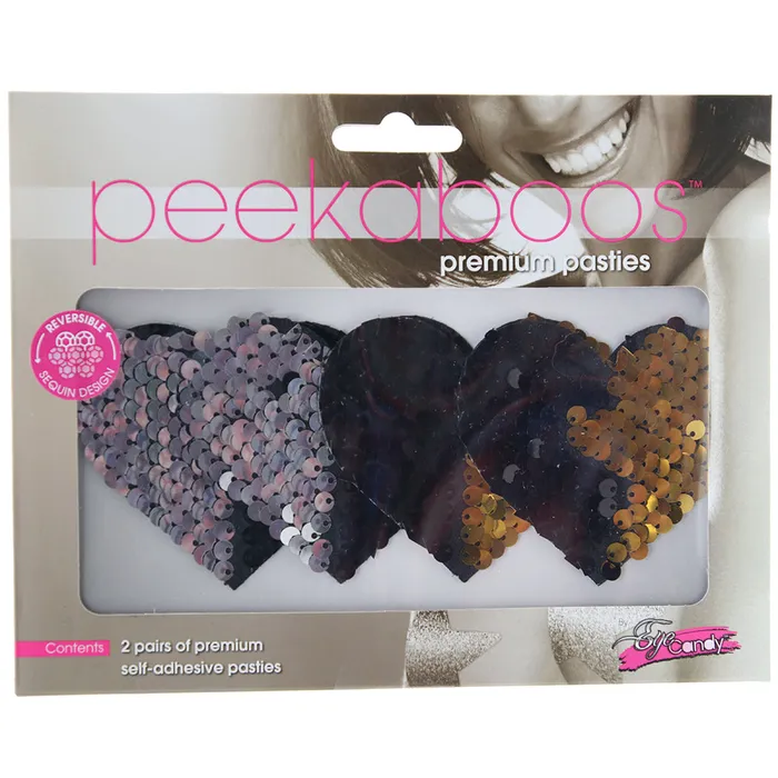 XGen Reversible Heart Sequin Nipple Pasties Female Sex Toys XGen Reversible Heart Sequin Nipple Pasties Female Sex Toys