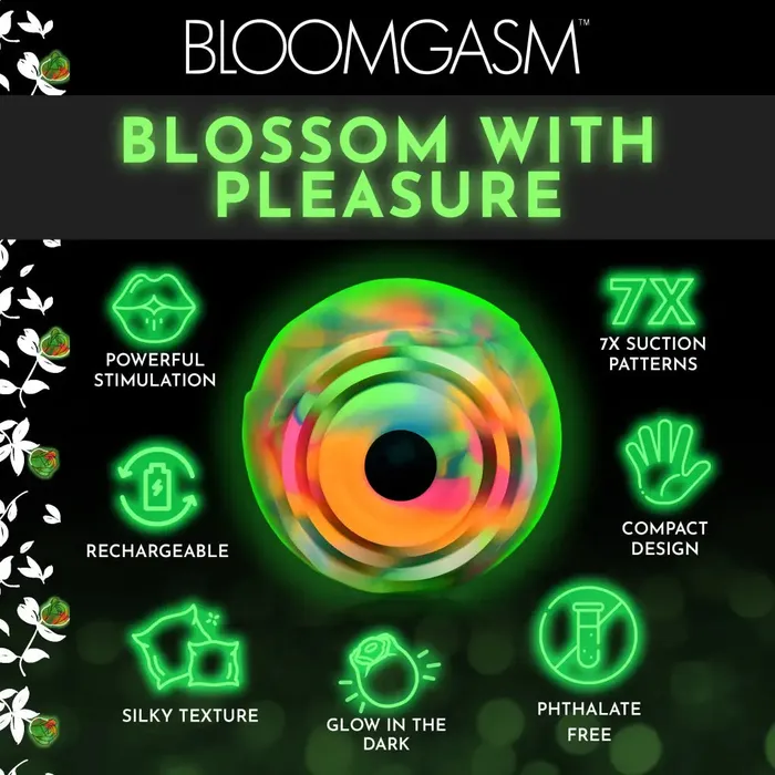 XR Brands Female Sex Toys Glow Rose Glowinthedark Clitoral Stimulator
