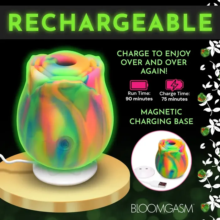 XR Brands Female Sex Toys Glow Rose Glowinthedark Clitoral Stimulator