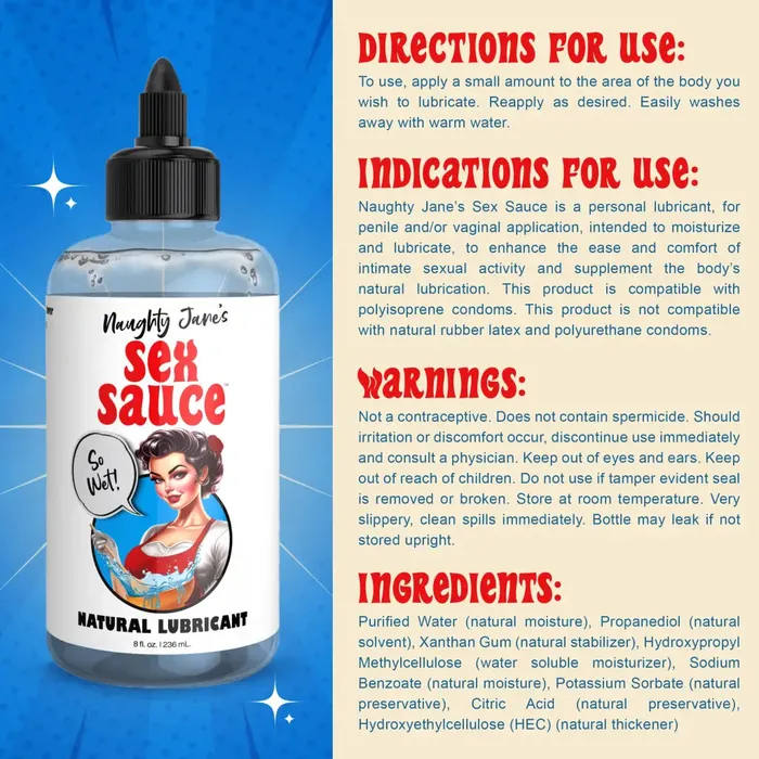 XR Brands Naughty Janess Sex Sauce Natural Lubricant Sexual Health Wellbeing