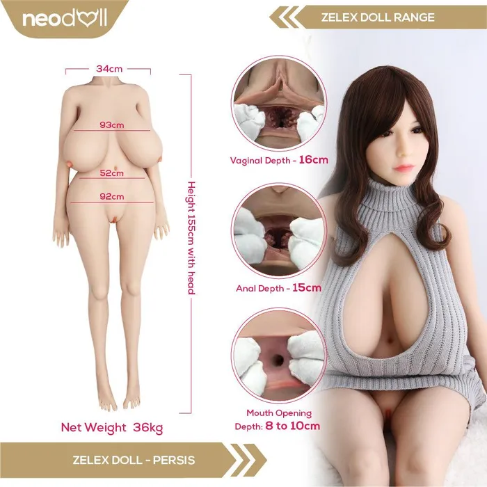 Zelex Male Sex Toys Zelex Doll Persis Realistic Sex Doll 155cm Natural