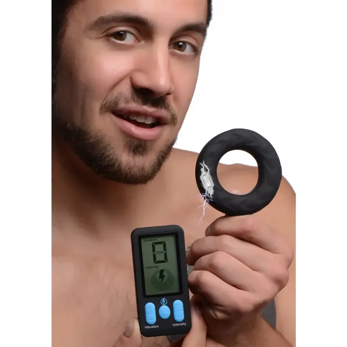 Zeus Electrosex Male Sex Toys Zeus EStim Pro Silicone Cock Ring Vibe with Remote